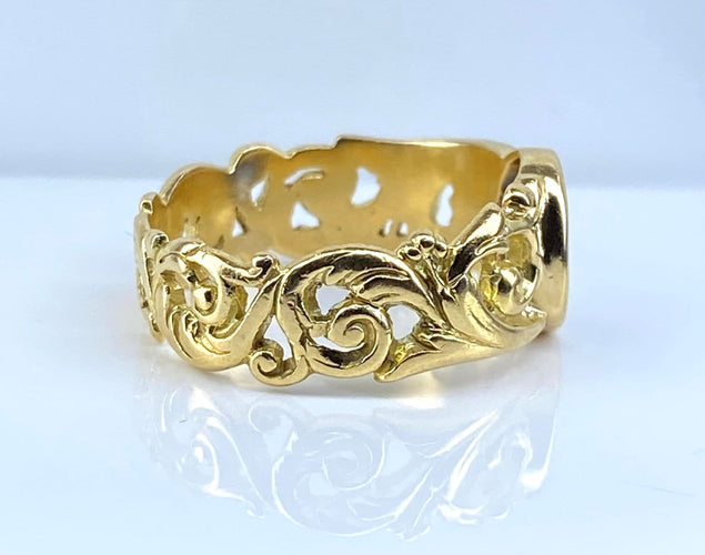Bague 55 Bague en or jaune 18 carats avec saphir 58 Facettes AB701