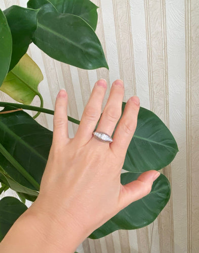 Bague 58 Art déco - Bague solitaire vintage en or blanc 18 ct et diamants 58 Facettes ring