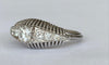 Bague 58 Art déco - Bague solitaire vintage en or blanc 18 ct et diamants 58 Facettes ring