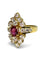 Bague 55 Bague ancienne en or jaune 18K avec rubis et diamants 58 Facettes 1773