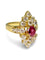 Bague 55 Bague ancienne en or jaune 18K avec rubis et diamants 58 Facettes 1773