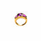 Bague 54 Bague bandeau trilogie d’améthystes en or jaune 18K 58 Facettes LMB-339