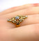 Bague 56 Bague marquise en or jaune 18 carats avec diamant et perles 58 Facettes AB704