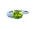 Bague 51 Bague en or blanc 18 carats au péridot 1,79 ct 58 Facettes AB700