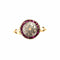 Bague 53 Bague cible ancienne en or jaune et platine, diamants et rubis synthétiques 58 Facettes LMB-343