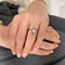 Bague 53 Bague cible ancienne en or jaune et platine, diamants et rubis synthétiques 58 Facettes LMB-343
