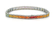 Bracelet Bracelet en platine 900/1000, saphirs multicolores et diamants naturels 58 Facettes Rainbows