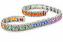 Bracelet Bracelet en platine 900/1000, saphirs multicolores et diamants naturels 58 Facettes Rainbows