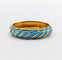 Bague 55.5 Bague jonc vintage en or jaune 18k à émail bleu ciel 58 Facettes A06937