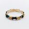 Bague 55.5 Bague jonc vintage style bambou en or 14k et émail vert 58 Facettes A06940