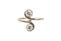 Bague 54 Toi et Moi - Bague en or jaune 18 carats et platine, diamants 0,85 ct 58 Facettes 11996