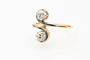 Bague 54 Toi et Moi - Bague en or jaune 18 carats et platine, diamants 0,85 ct 58 Facettes 11996