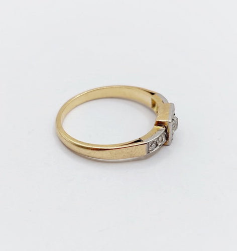 Bague 56 Bague Art déco en or 18k et platine avec diamants 58 Facettes A06946