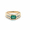 Bague 54 Bague en or jaune 750 avec émeraude ovale et diamants 58 Facettes 7141