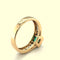 Bague 54 Bague en or jaune 750 avec émeraude ovale et diamants 58 Facettes 7141