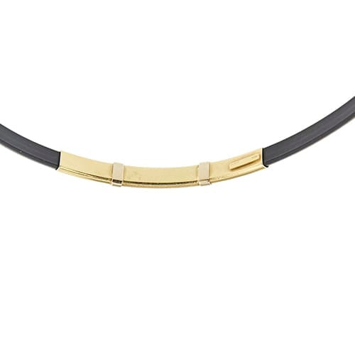 Bracelet Bracelet en caoutchouc et or jaune 18 ct 58 Facettes 38054