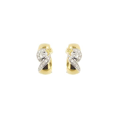 Boucles d'oreilles Damiani - Boucles d’oreilles puces en or jaune et or blanc avec diamants 58 Facettes 39164