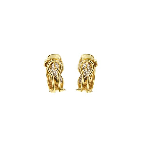 Boucles d'oreilles Damiani - Boucles d’oreilles puces en or jaune et or blanc avec diamants 58 Facettes 39164