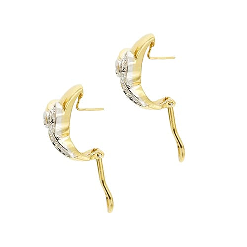Boucles d'oreilles Damiani - Boucles d’oreilles puces en or jaune et or blanc avec diamants 58 Facettes 39164