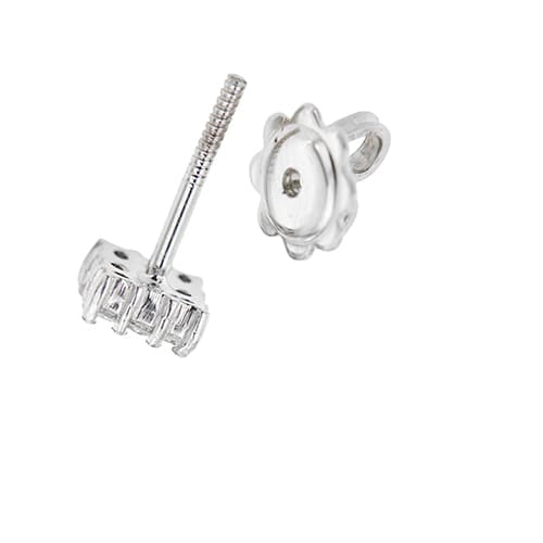 Boucles d'oreilles Boucles d’oreilles - Puces carrées en or blanc 18 ct et diamants 58 Facettes 39097