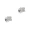 Boucles d'oreilles Boucles d’oreilles - Puces carrées en or blanc 18 ct et diamants 58 Facettes 39097