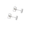 Boucles d'oreilles Boucles d’oreilles - Puces carrées en or blanc 18 ct et diamants 58 Facettes 39097