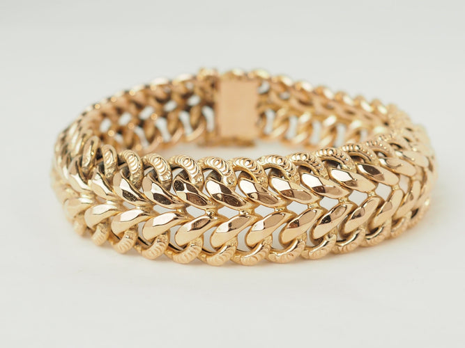 Bracelet Bracelet maille américaine en or rose 18 ct 58 Facettes 32477