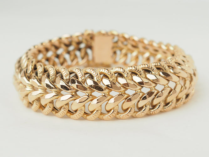 Bracelet Bracelet maille américaine en or rose 18 ct 58 Facettes 32477
