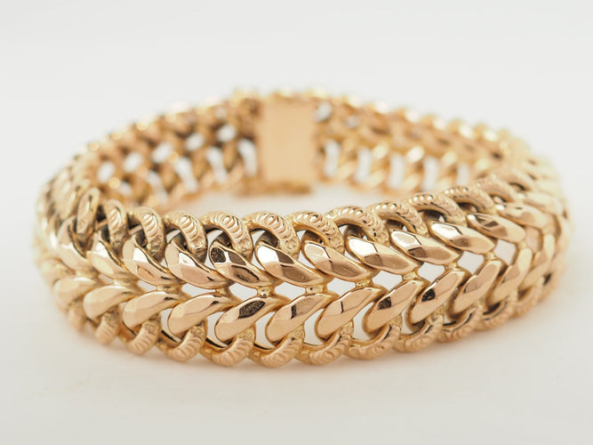 Bracelet Bracelet maille américaine en or rose 18 ct 58 Facettes 32477