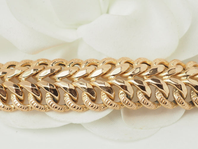 Bracelet Bracelet maille américaine en or rose 18 ct 58 Facettes 32477