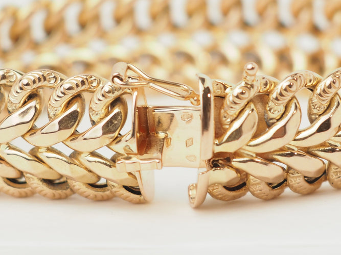 Bracelet Bracelet maille américaine en or rose 18 ct 58 Facettes 32477