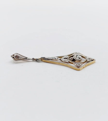 Pendentif Pendentif Art déco en or 18k et diamants taille rose (circa 1920) 58 Facettes A06957
