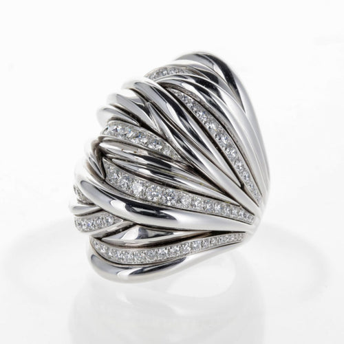 Bague 52 Fawaz Gruosi - Bague cocktail en or blanc 18k et diamants 58 Facettes 2.19490