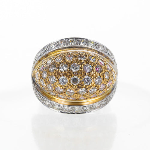 Bague 56 Chanel Vintage - Bague en or jaune et or blanc avec diamants 58 Facettes 2.19421