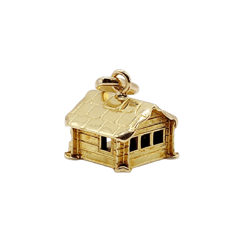 Pendentif Pendentif chalet vintage en or jaune 18 carats 58 Facettes A06871