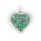 Pendentif Pendentif cœur en or blanc orné d'émeraudes de Zambie (4,2 ct) et de diamants 58 Facettes 22753