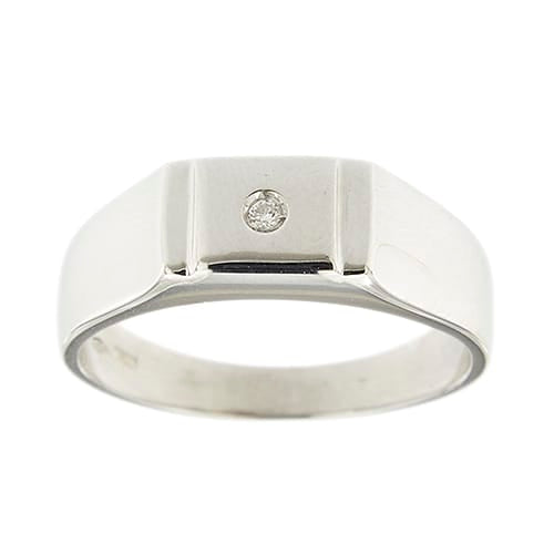 Bague Bague homme - Anneau en or blanc 18 ct et diamant 58 Facettes 38989