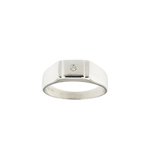 Bague Bague homme - Anneau en or blanc 18 ct et diamant 58 Facettes 38989