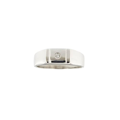 Bague Bague homme - Anneau en or blanc 18 ct et diamant 58 Facettes 38989