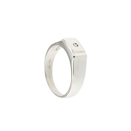Bague Bague homme - Anneau en or blanc 18 ct et diamant 58 Facettes 38989