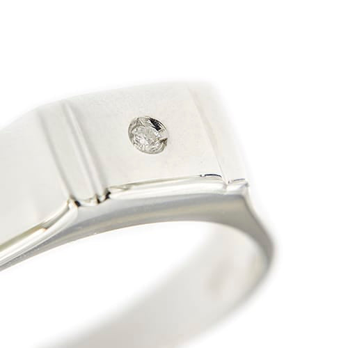 Bague Bague homme - Anneau en or blanc 18 ct et diamant 58 Facettes 38989