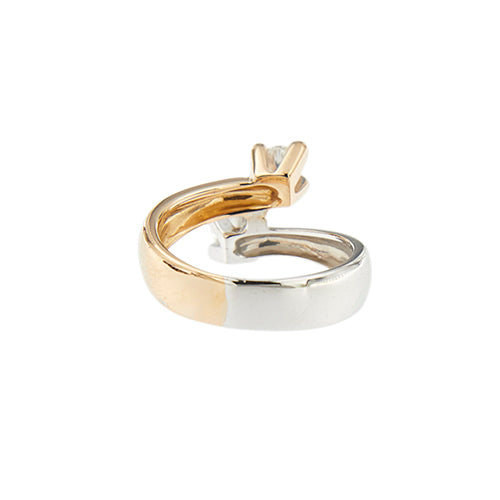 Bague 52 Bague contrarié en or blanc et or rose 18 ct avec diamants 58 Facettes 39208