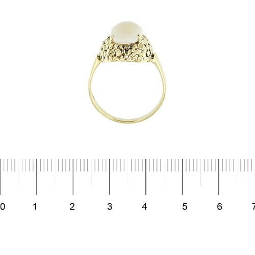 Bague Bague - Opale cabochon 2 ct en or jaune 14 kt 58 Facettes 40644