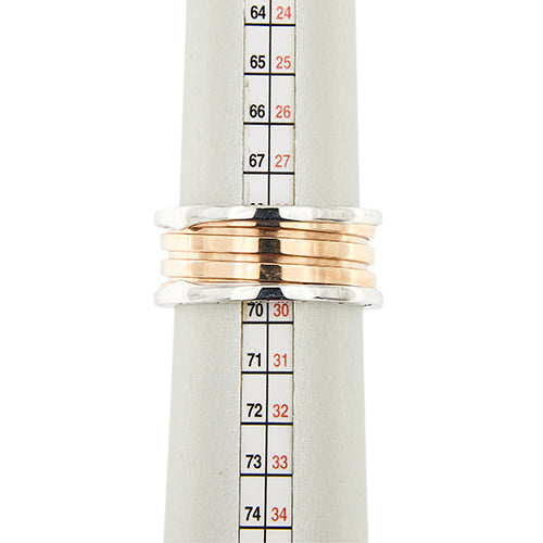 Bague Bulgari B.Zero1 - Bague homme trois bandes en or blanc et or rose 58 Facettes 38826