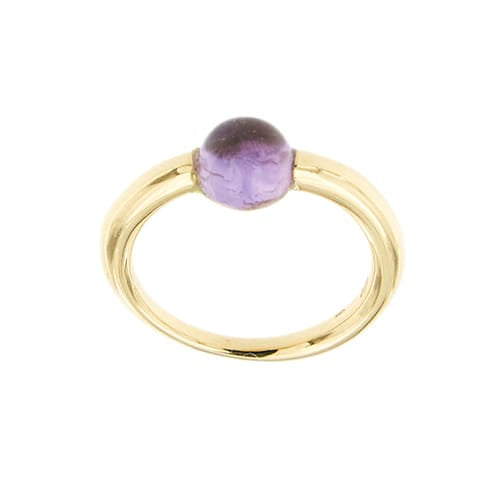 Bague Bague - Améthyste cabochon en or jaune 18 kt 58 Facettes 38224