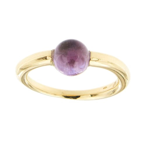 Bague Bague - Améthyste cabochon en or jaune 18 kt 58 Facettes 38224