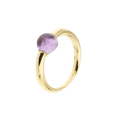 Bague Bague - Améthyste cabochon en or jaune 18 kt 58 Facettes 38224