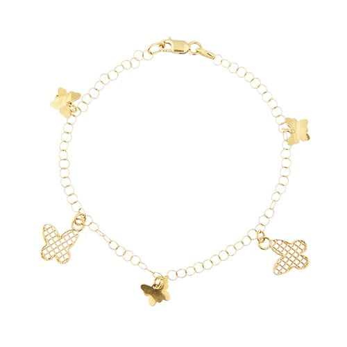 Bracelet Bracelet à papillons en or jaune 18 ct 58 Facettes 22316