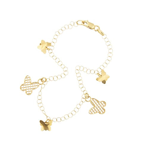 Bracelet Bracelet à papillons en or jaune 18 ct 58 Facettes 22316