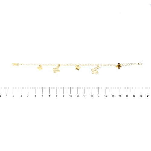 Bracelet Bracelet à papillons en or jaune 18 ct 58 Facettes 22316
